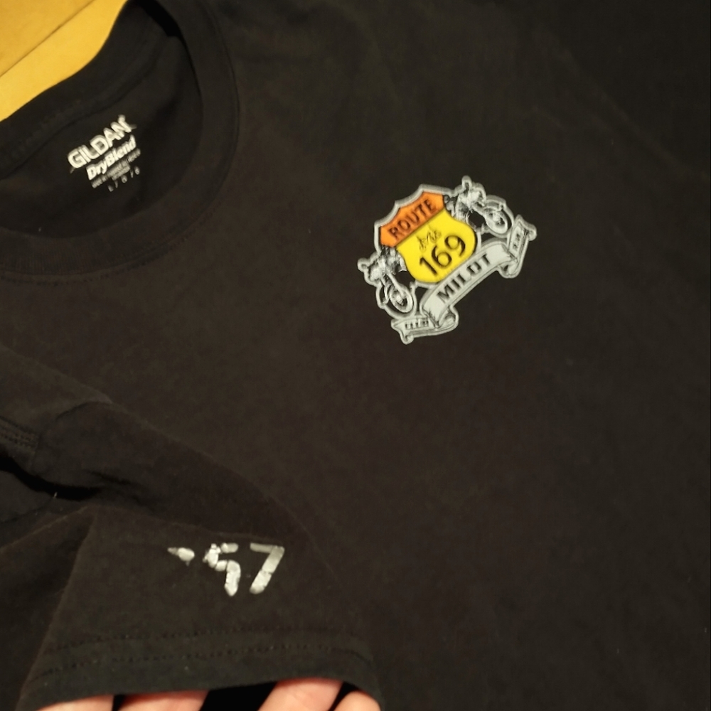 Motorcycle t-shirt with back design route 169